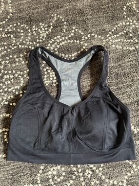 Black Racerback Support Sports Bra - Women